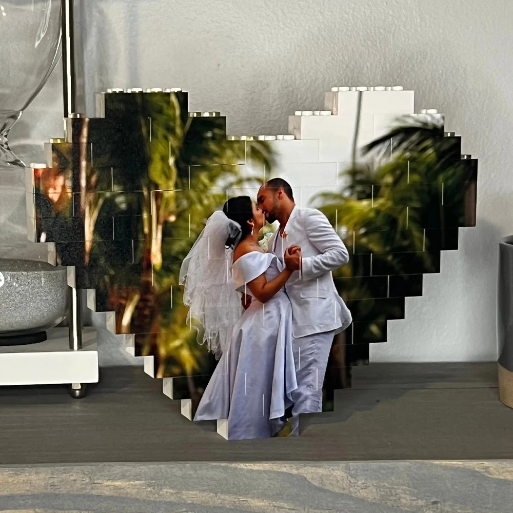 Customize a heart-shaped personalized brick photo - brick puzzle - love brick puzzle, as a gift for him/her, for Father's Day, M