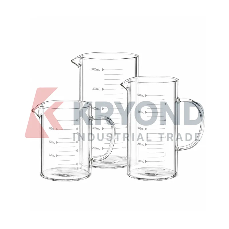 High Borosilicate Glass Measuring Cup Graduated Heat Resistant 250mL 350mL 500mL 1000mL Laboratory Beaker Container Research Set