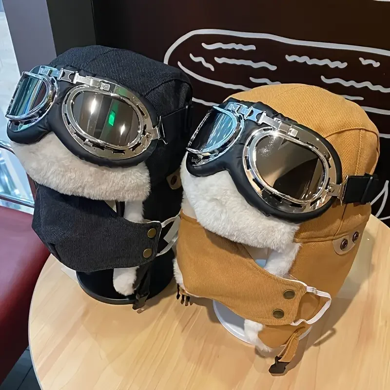 Inverno quente aviador boné balaclava ciclismo boné esportes ao ar livre à prova de vento boné de esqui polar à prova de frio motocicleta bicicleta chapéu das mulheres dos homens