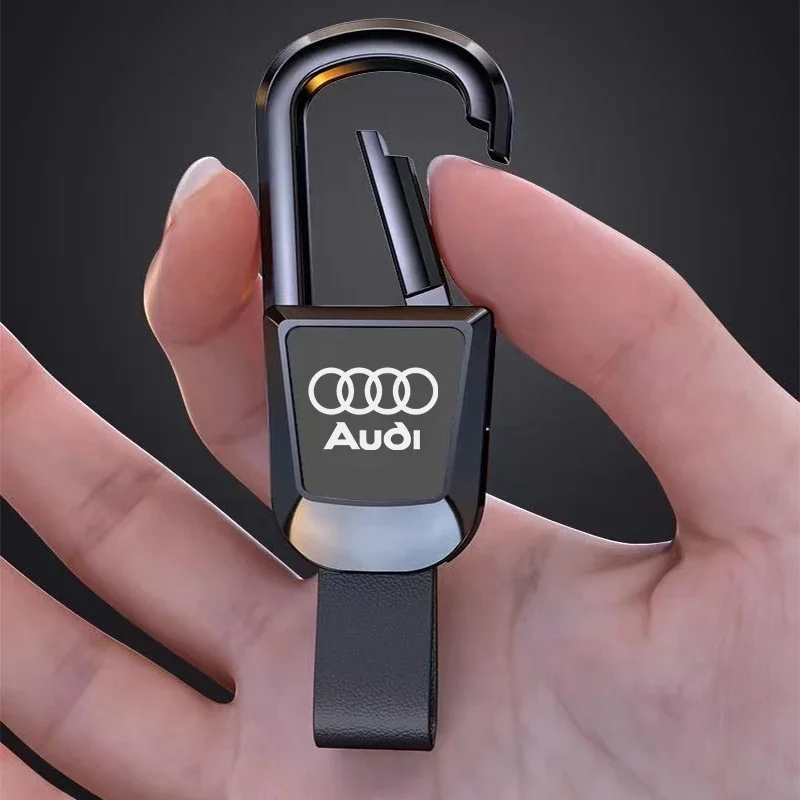 3D Metal Leather Car Logo Key Rings Keyring Keychain For Audi S Line S3 RS4 A4 B5 B6 A3 8P 8V 8L A5 A6 C6 C5 A1 A7 A8 Q2 Q3 TT