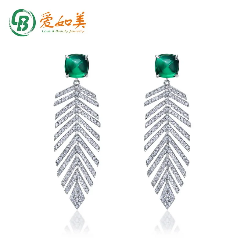 

Fashion Feather 18K Gold PT950 Platinum Silver Plated 7-layer Gold Cultivated Red Treasure Earrings for Women