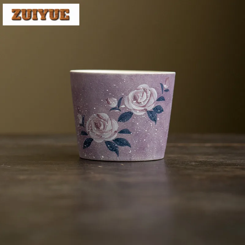 180 مللي رسمت باليد مونيه روز فنجان زن وعاء شاي أكواب واحدة تذوق الشاي كوب شخصي Jianzhan ماستر أكواب حفل الشاي الحرفية #1