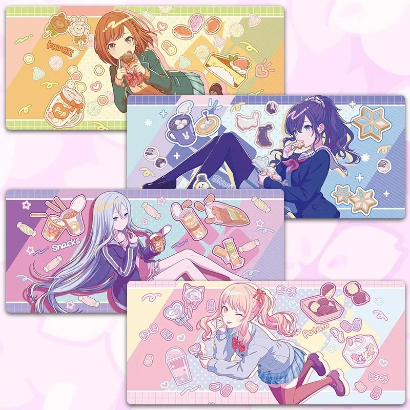 

VIKAMA 2D Cute Girl Large Mouse Pad, Japanese Anime Style Desk Mat with Anti-Slip Base & Stitched Edges, Home Decor
