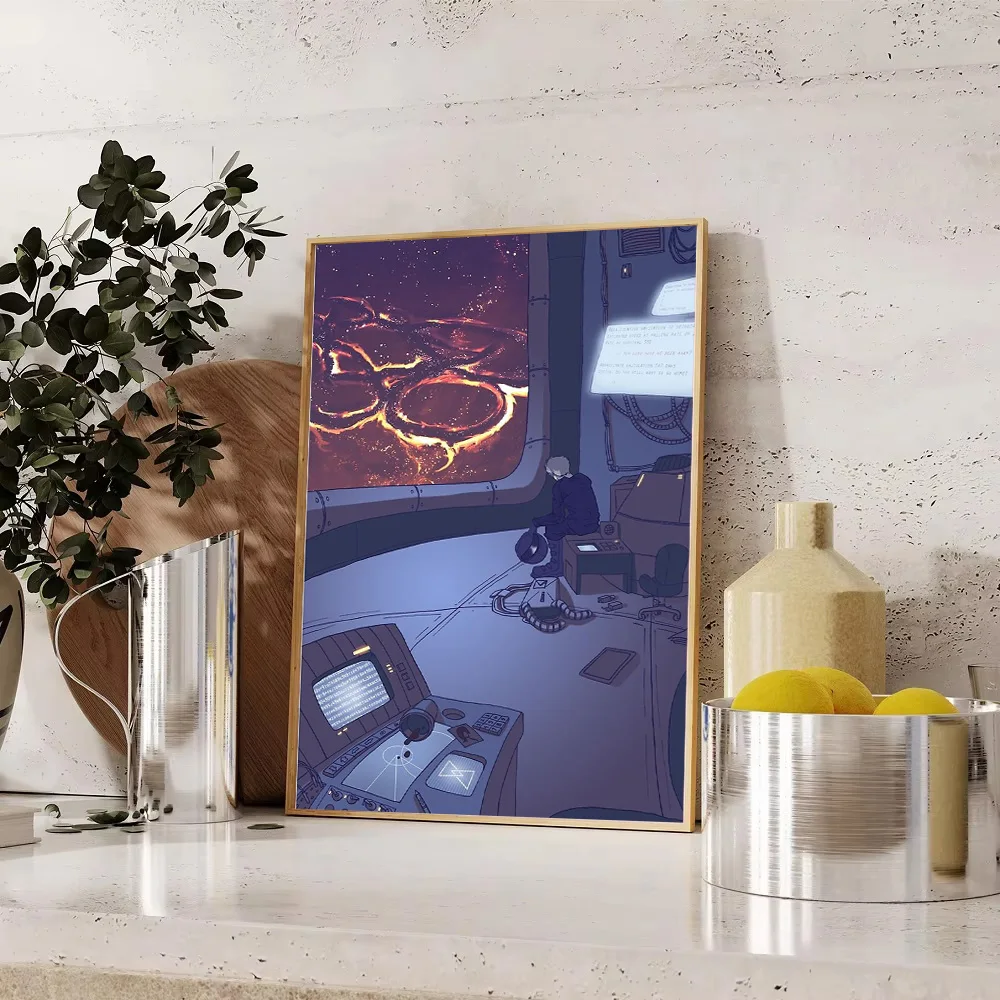 Vaporwave جدار الفن Cyberpunk Citycape المناظر الطبيعية المستقبلية قماش طباعة التكنولوجيا الجمالية غرفة ديكور الخيال العلمي الفني