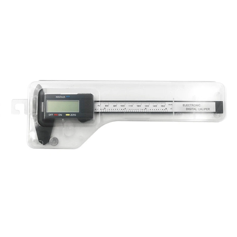 Electronic Digital Vernier Caliper 0-150mm Carbon Fiber Dental Lab Orthodontic LCD Measuring Gauge mm/inch With Button Battery