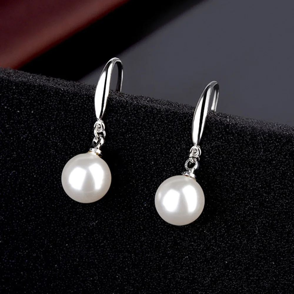 

925 Sterling Silver 8-14MM Luxury Pearl Earrings for Women Elegant Wedding Party Gifts Jewelry Accessories