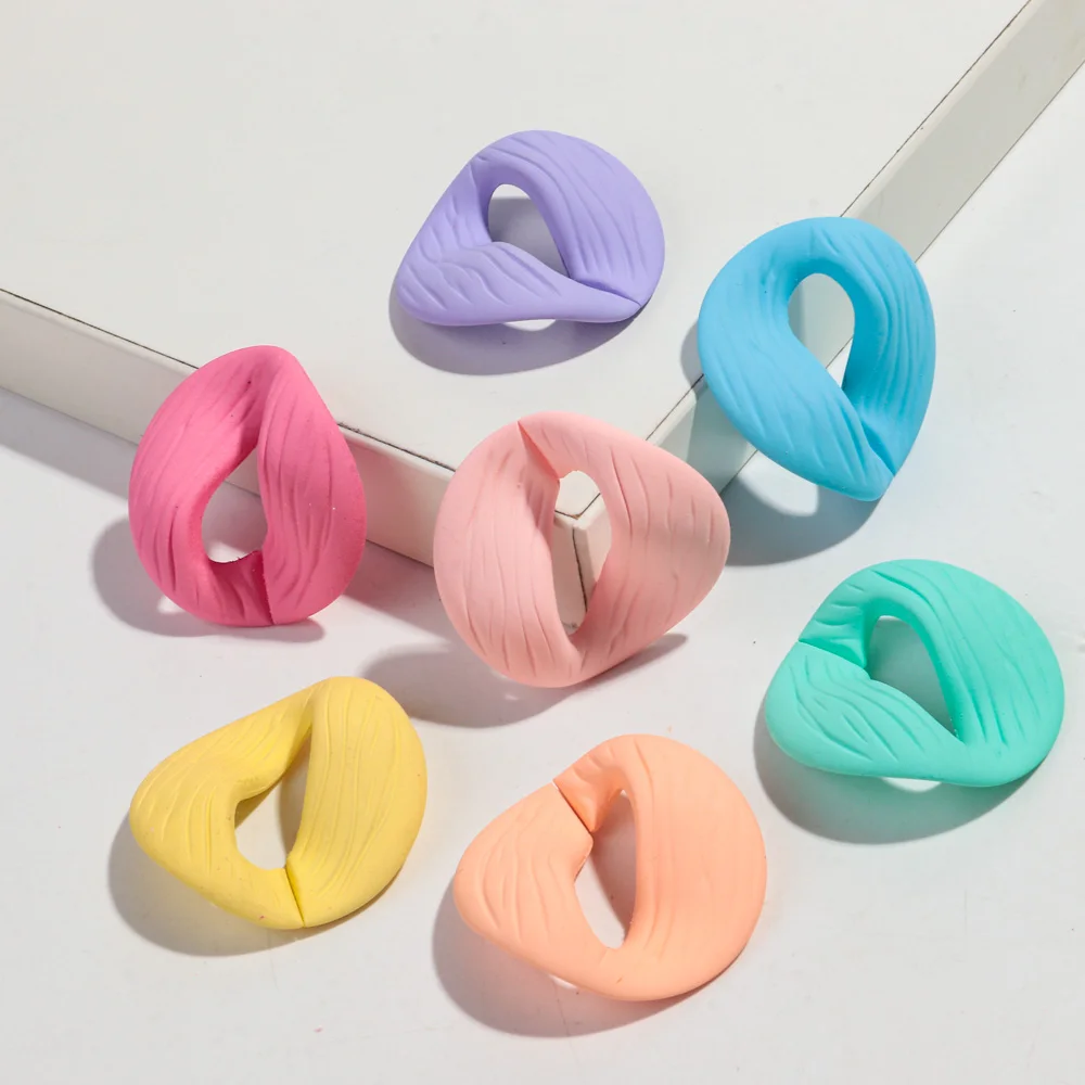 Acrylic Matte Flat Square Link Chain Beads Connector for Bracelet Necklace Glasses Chain Making DIY Jewelry Accessories 10pcs