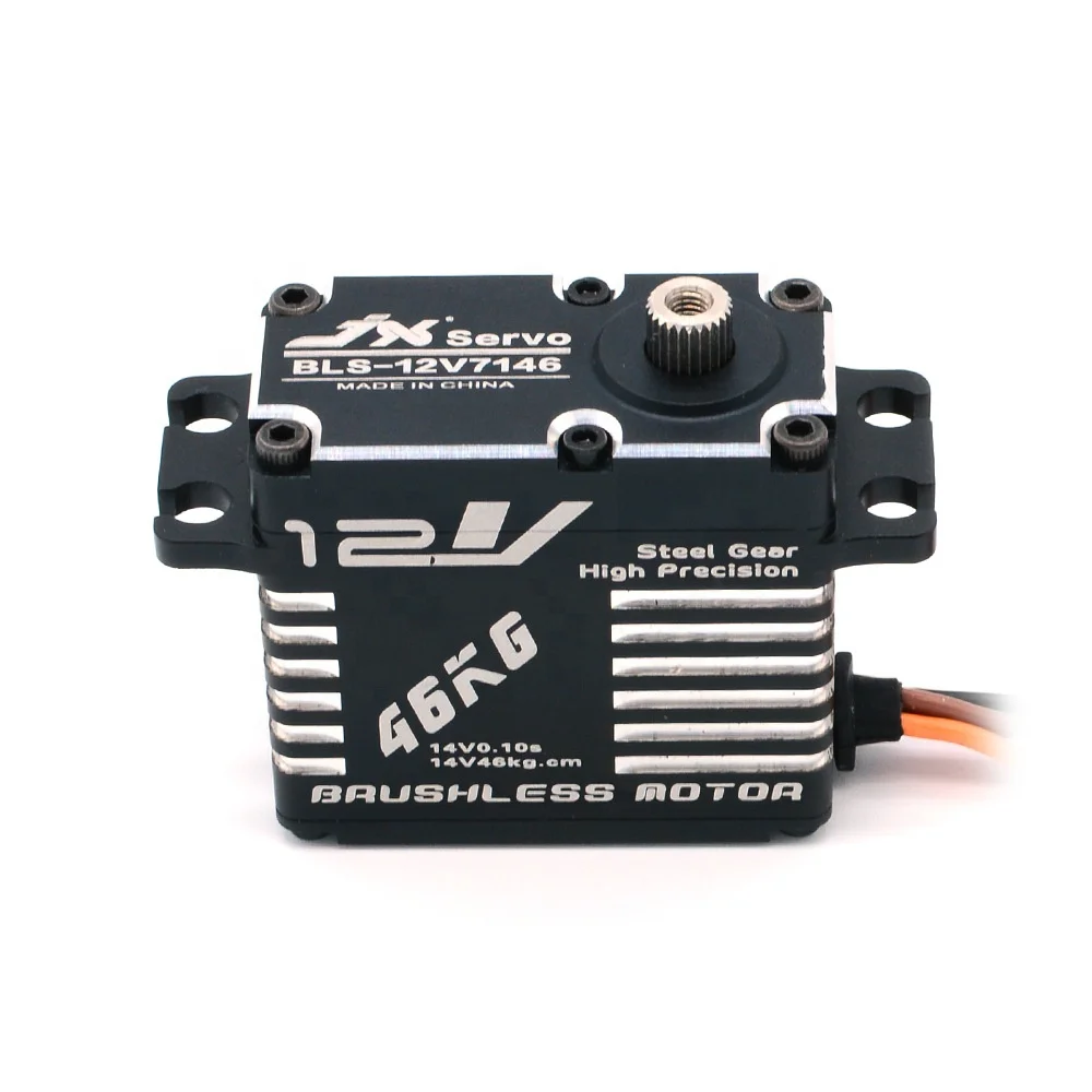 เซอร์โวมอเตอร์ดิจิตอลไร้แปรงถ่าน JX BLS-12V7146 46 กก. 12 โวลต์ ความแม่นยำสูง เฟืองเหล็ก ผลิตด้วยเครื่อง CNC สำหรับรถบังคับวิทยุ รถครอว์เลอร์ เรือ หุ่นยนต์