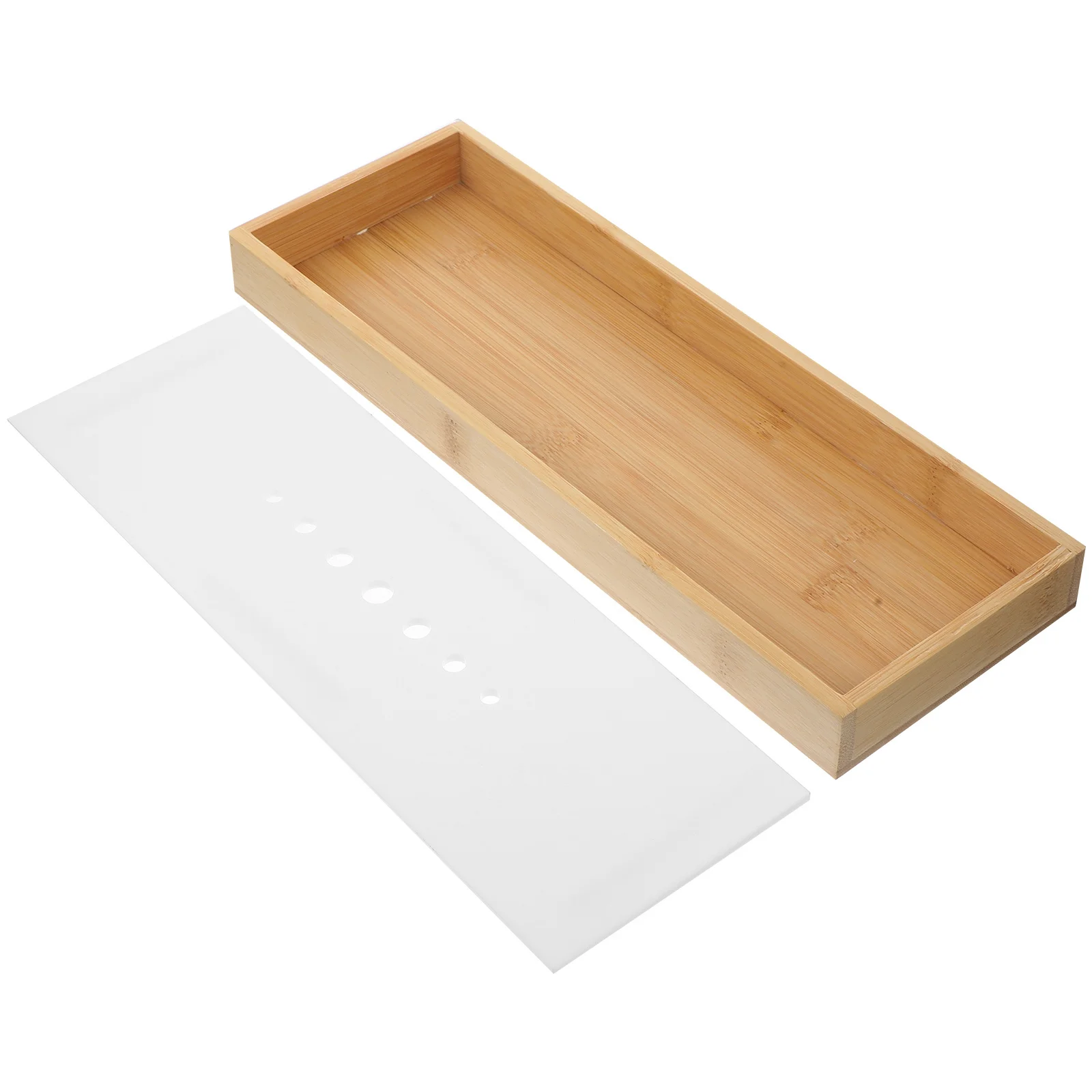 

Tea Drain Tray Bamboo Material Compact Design Easy Clean Kitchen Drain Board for Tea Set Drip Catcher Dish Drying Rack