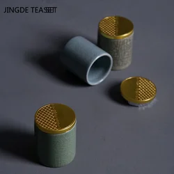 Ceramic Tea Caddy Mini Storage Boxes Sealed Coffee Powder Cans Tea Leaves Container Portable Tea box Organizer Fine tea set