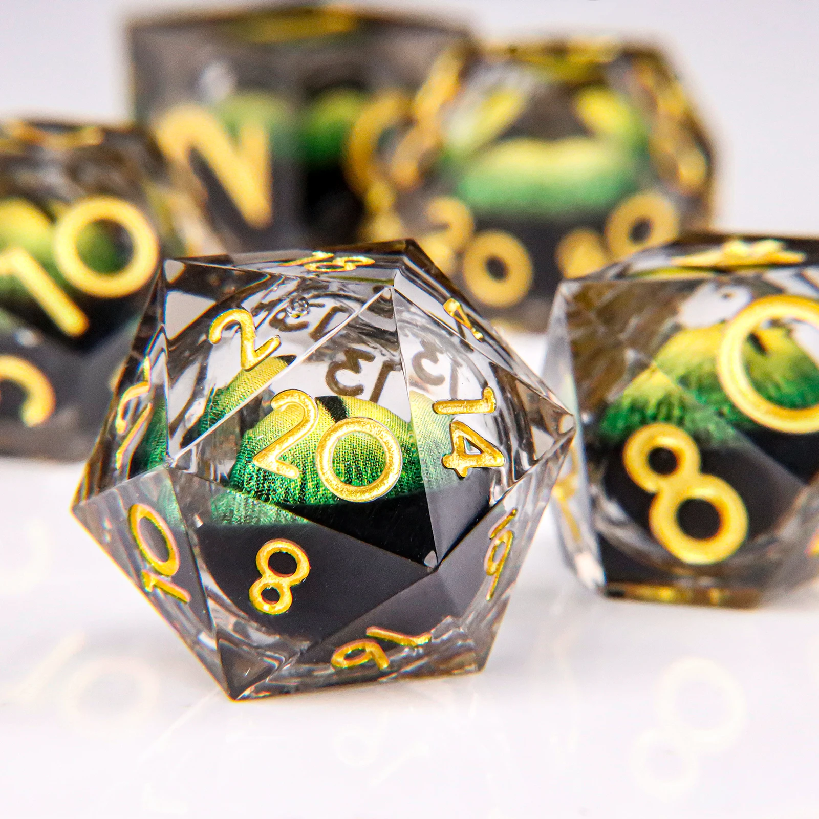 

Уникальные кубики Dragon Eye Dice Set For Dungeon and Dragon Liquid core Dice D and D Sharp Edge Dice D&D кубики в подарок для мальчика