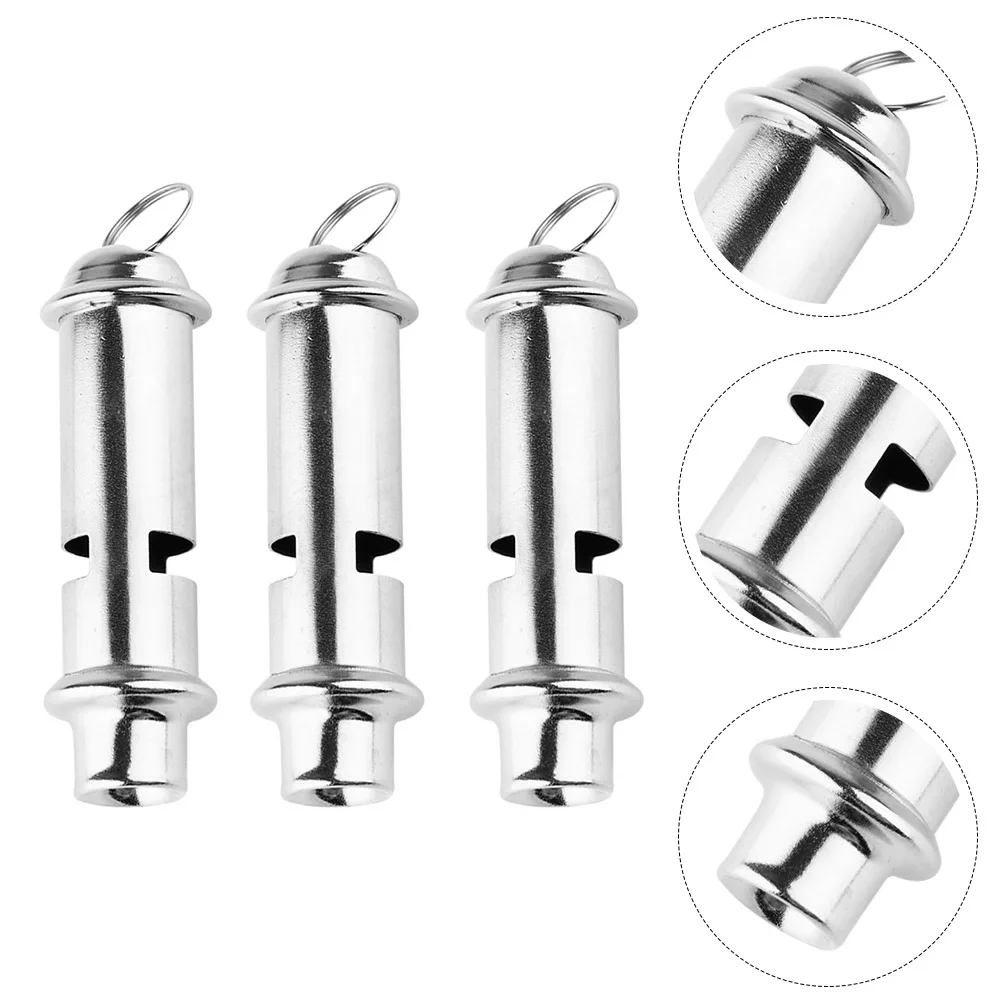 

3 Pcs Outdoor Whistle with Lanyard Multifunctional Metal Camping Loud Emergency for Hiking