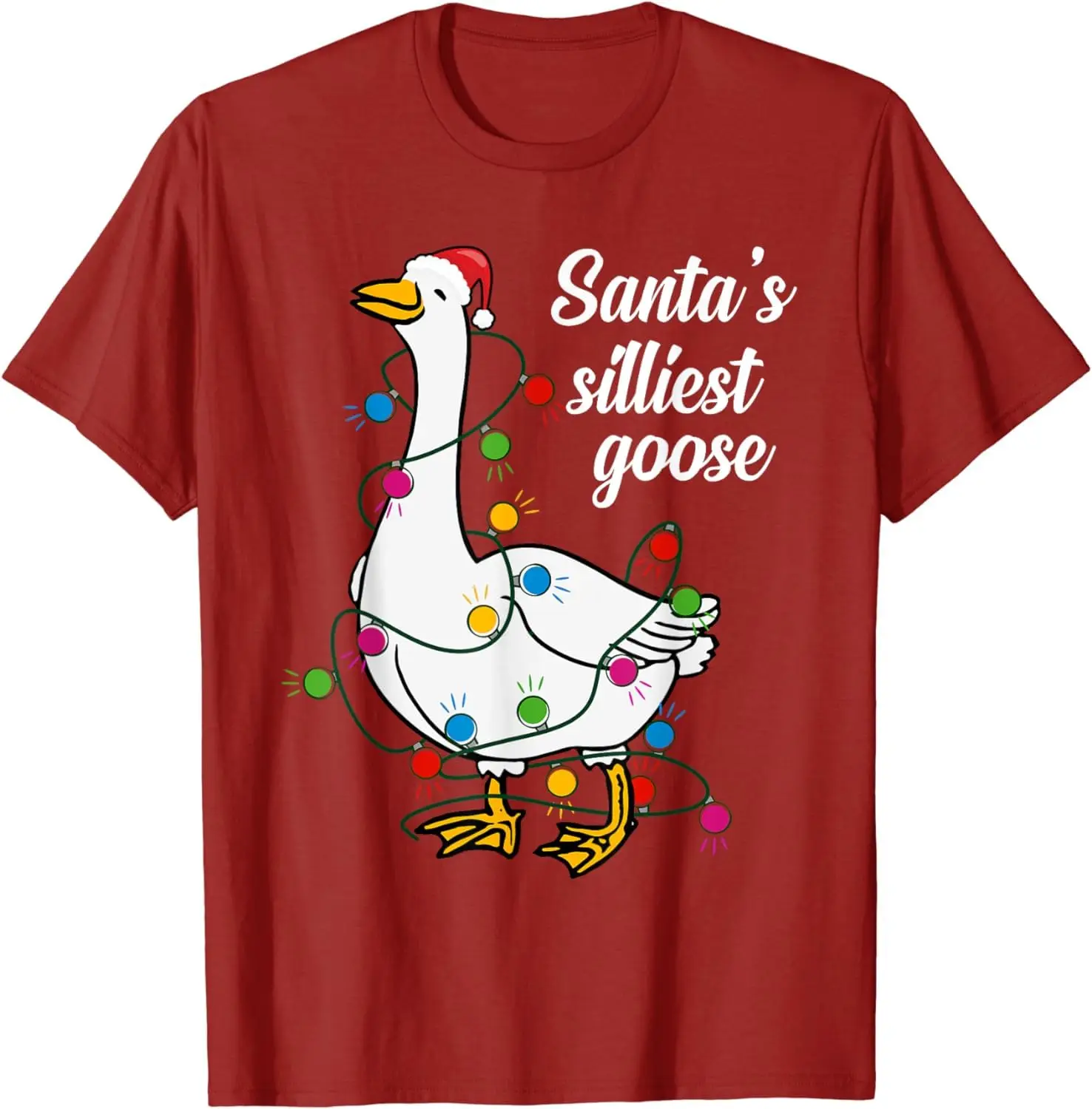 Santa’s Silliest Goose Funny Christmas Family T-Shirt Anime Graphic T-shirts For Men Clothing Women Tees Y2K Tops Unisex Summer