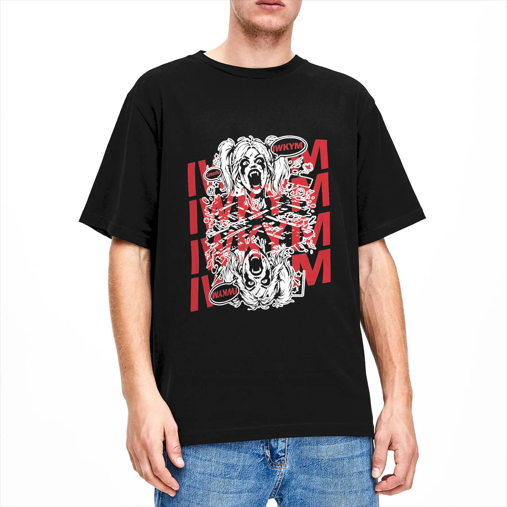 Dungeon Crawler Carl Samantha IWKYM T-Shirt Summer  Harajuku T-Shirts Mens Cotton O Neck Plus Size Clothes Short-Sleeved Tshirt