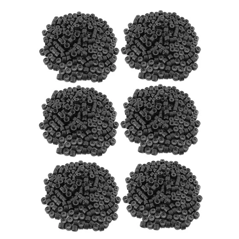 1200 قطعة 5 مللي متر بني داكن اللون سيليكون اصطف حلقات صغيرة الروابط الخرز ل I بوند عصا تلميح ريشة وصلات شعر