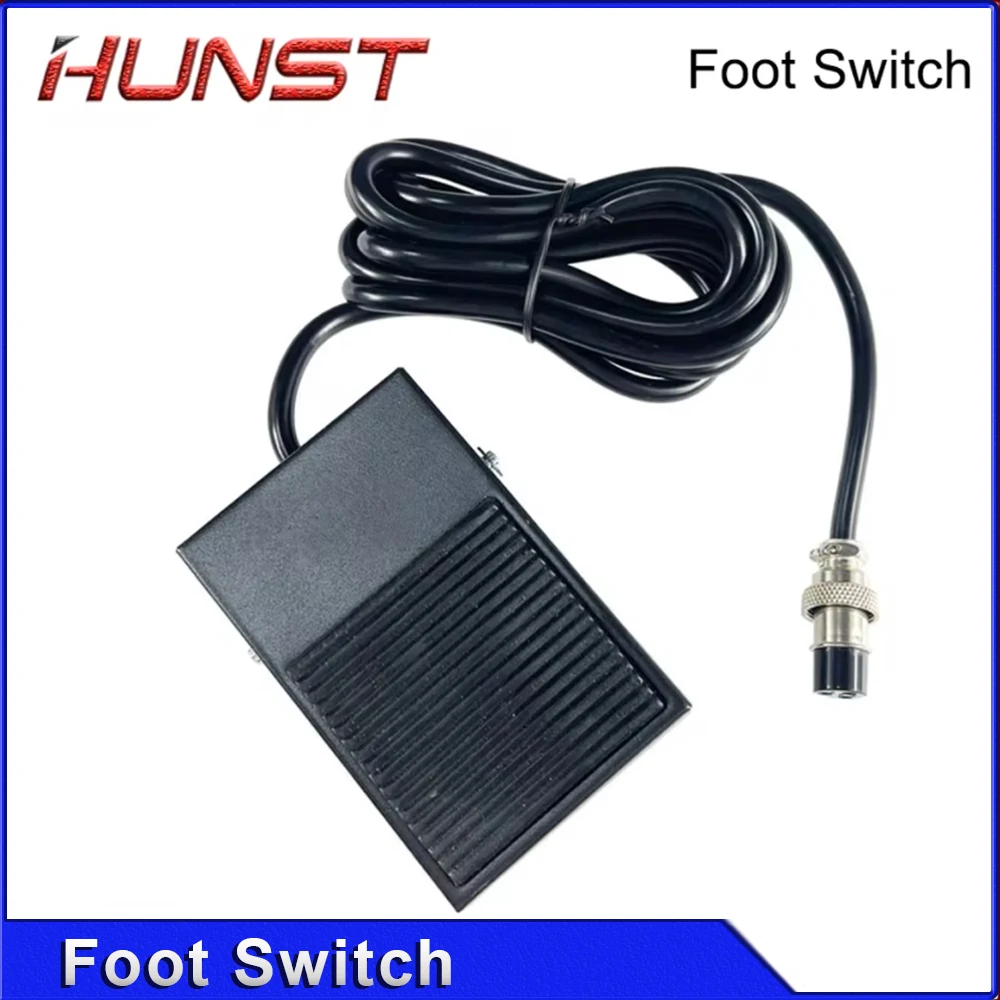 HUNST Interruptor de pie de metal TFS-1 10A 250VAC Longitud de línea 1,9 M Pedal pequeño de reinicio automático