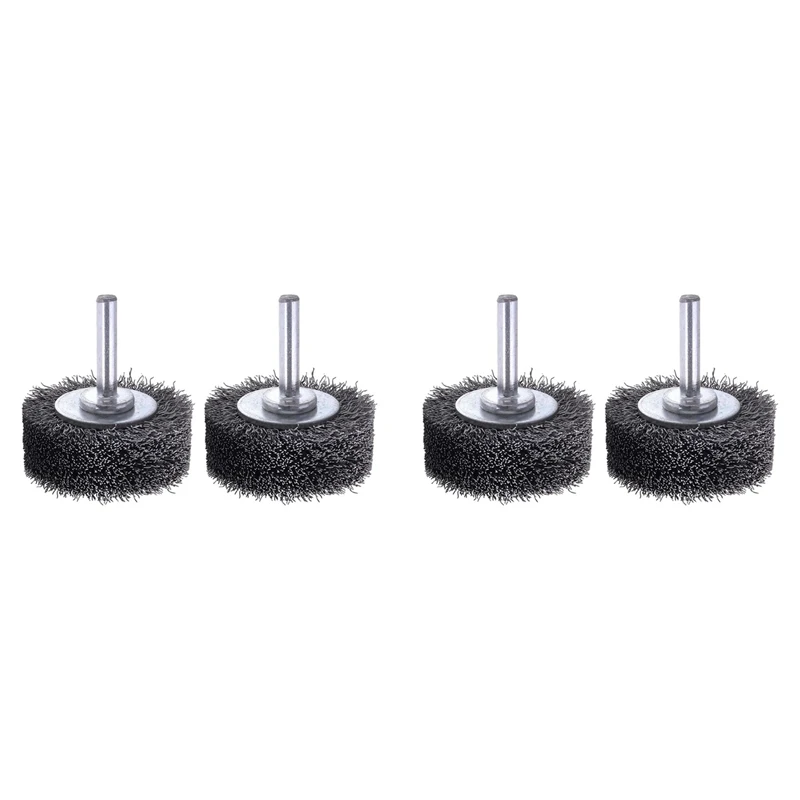 GTBL Wire Wheel Brush For Drill Attachment,2 Inch Removal Paint Rust, 0.0118In Carbon Steel Wire, 1/4In Shank, 20000RPM 4PCS