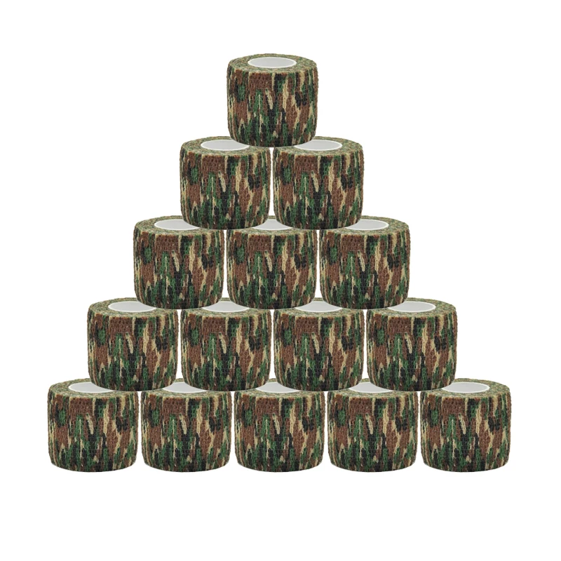 Dense Forest Camouflage Elastic Wrap Tape Self Adhesive Sports Protector Ankle Knee Finger Arm Bandage