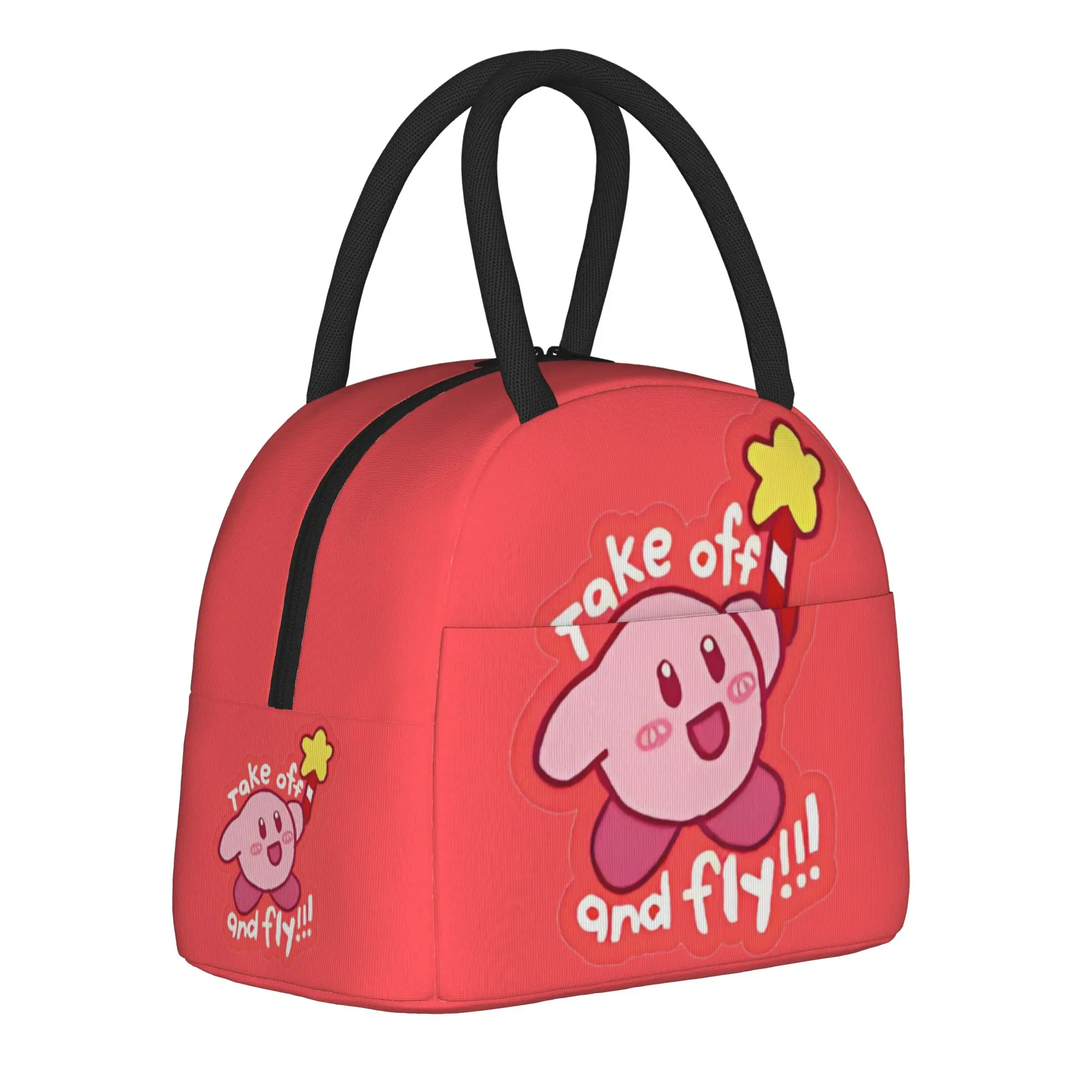 Kirbys Take Off and Fly Thermal Insulated Lunch Bag for Picnic Portable Food Bag Container Women Thermal Cooler Lunch Boxes