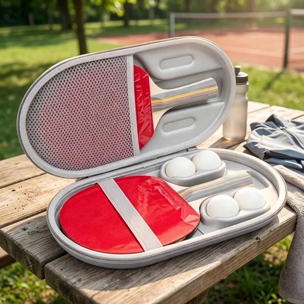 Protective Storage Bag For Table Tennis Racket & For Pickleball Bat Waterproof EVA  Hard Shell Scratch Resistant Carrying Case
