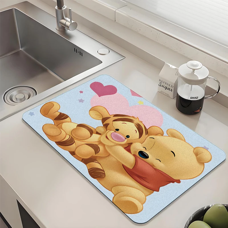 

Disney Winnie the Pooh Drying Mat Absorbent Non-slip Quick Dry Pad for Kitchen Sink