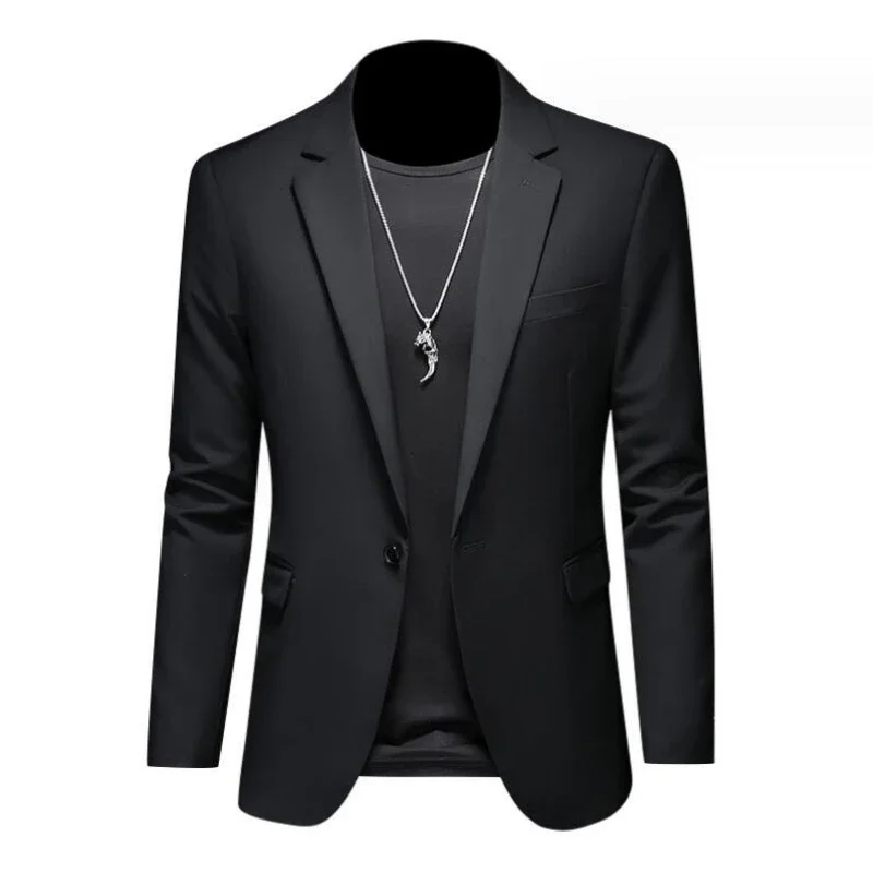 

boutique fashion 6XL men's slim groom wedding suit jacket business office suit casual solid color suit jacket 15-color