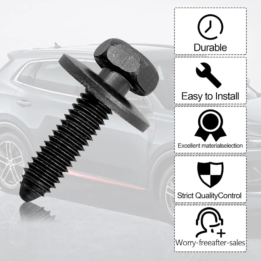 10 Uds M6 1,0X25mm pernos hexagonales métricos tornillos de cuerpo Compatible con GMC Buick Chevrolet Cadillac 11503834 20351035