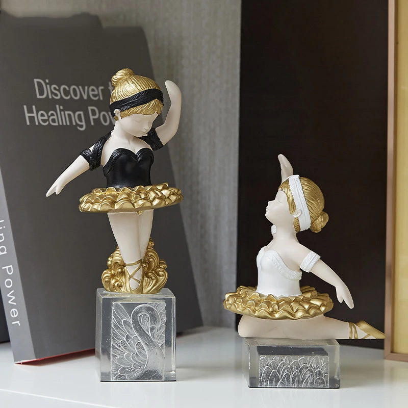 

Simple Modern Resin Ballet Character Ornaments Home Livingroom Table Statue Decoration Hotel Office Desktop Furnishing Crafts