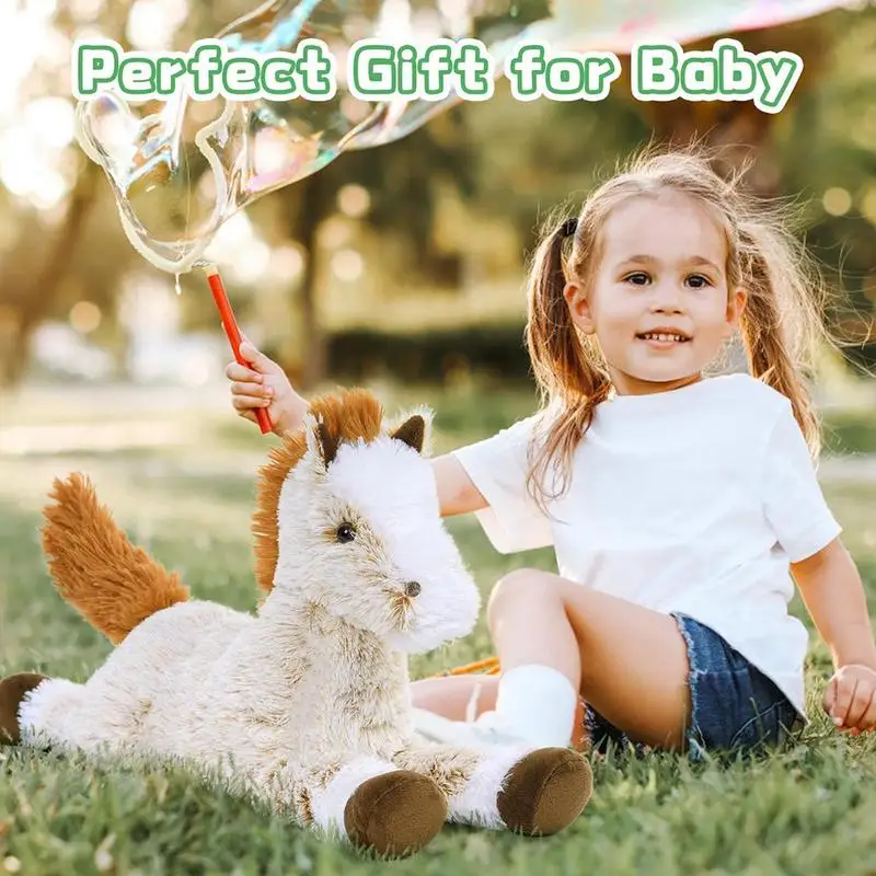 

Stuffed Animal Horse Simulation Horse Toy Huggable Soft Pillow CollectorsDisplay Adorable Cute Educational For Easter School