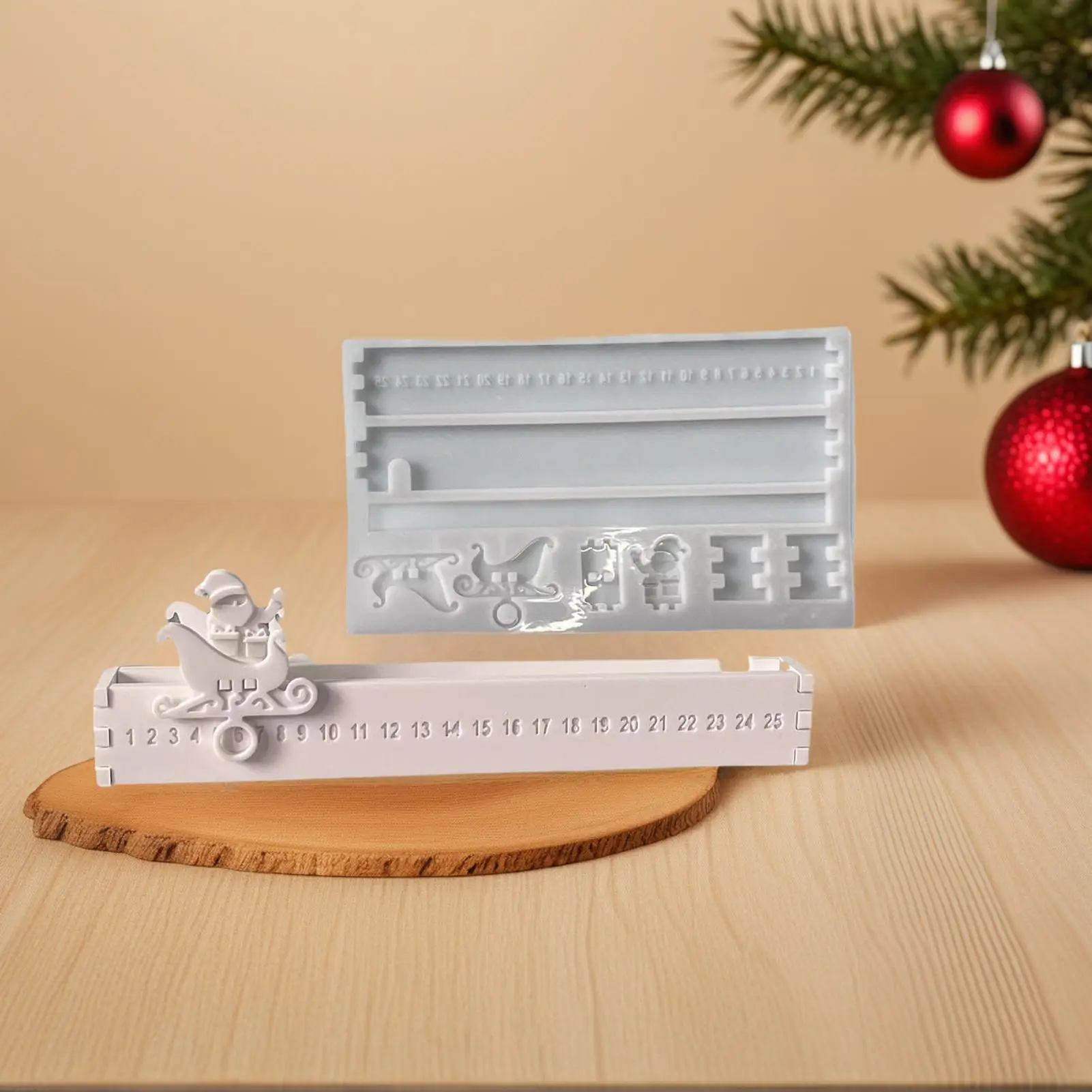 عيد الميلاد العد التنازلي قالب من السيليكون 25 يوم عطلة التقويم مجيء قالب الشوكولاته سهلة الإصدار لوازم الحرفية للبالغين الخبز