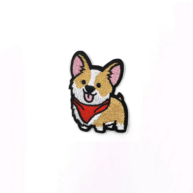 Cartoon Puppy Corgi Embroidery Stickers Cute Pet Dog Patches DIY Ironing Dachshund Patch Badges Samoyed Patches for clothing