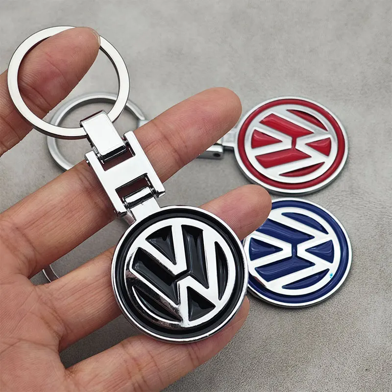 Metal Car Logo Key Chain Red Blue Black Keyring Keychain For Volkswagen GTI R Line Polo T5 Golf Passat Scirocco Beetle Tiguan CC