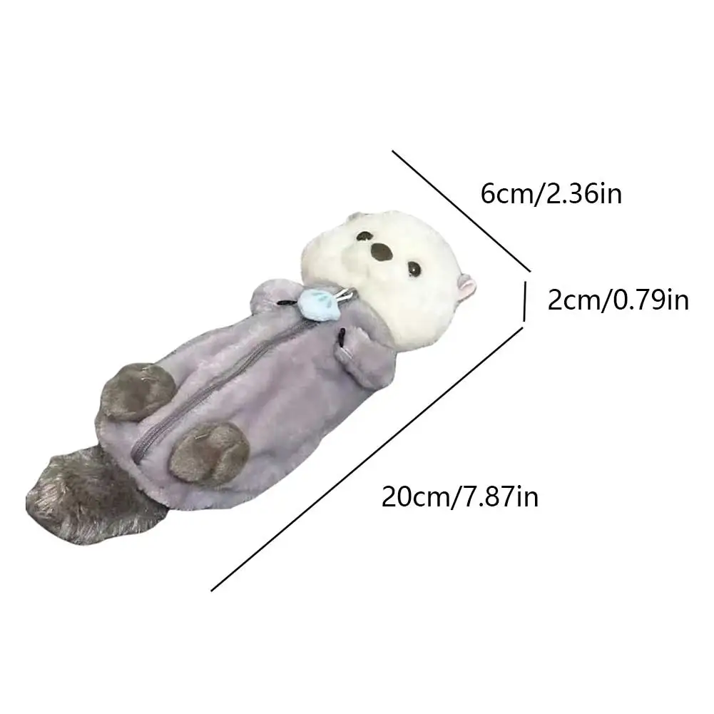 مقلمة من القطيفة على شكل حيوانات بسحاب على شكل قضاعة البحر، صندوق أقلام رصاص للوازم المدرسية للفتيات والفتيان