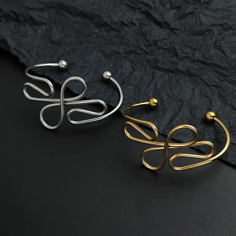 Creative steel wire infinite symbol gold-plated stainless steel bracelet, waterproof and rust-free, couple bracelet