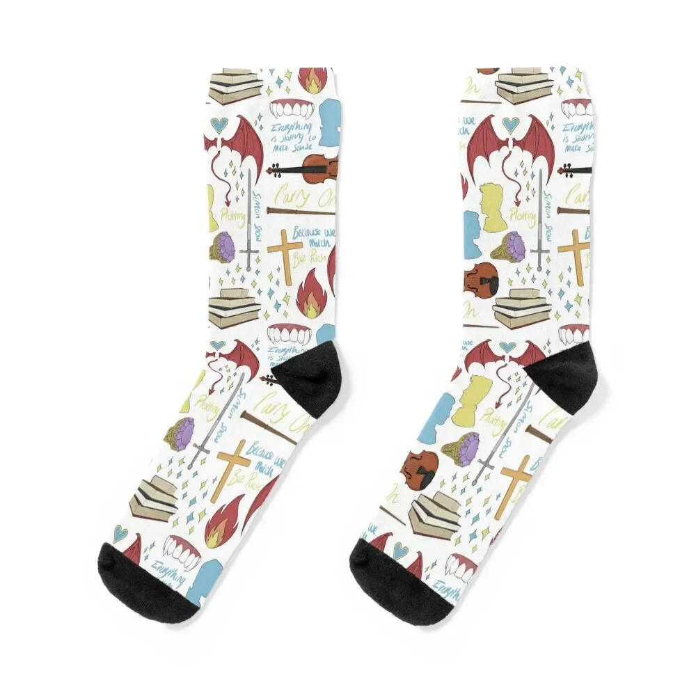 

Carry on doodles Socks Running crazy snow Socks Women Men's