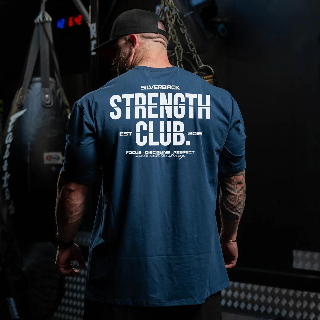 Men's Cotton Short Sleeve T-Shirt Bodybuilding Club Round Neck Gym Running Sport Shirts Heavyweight Training Exercise Tops Tee