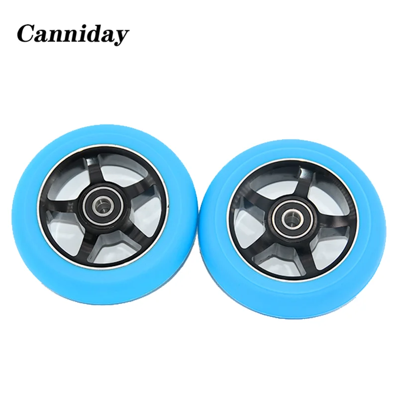 Stunt Scooter Wheels Aluminum Alloy Wheels High Elastic Speed Skating PU 88A Wheels 100mm 2pcs/set