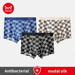 MiiOW 3Pcs Men's Panties Set Soft Modal Man Underwear Boxers Cotton Antibacterial Cuecas Man Underpants Mens Briefs Boxer Shorts