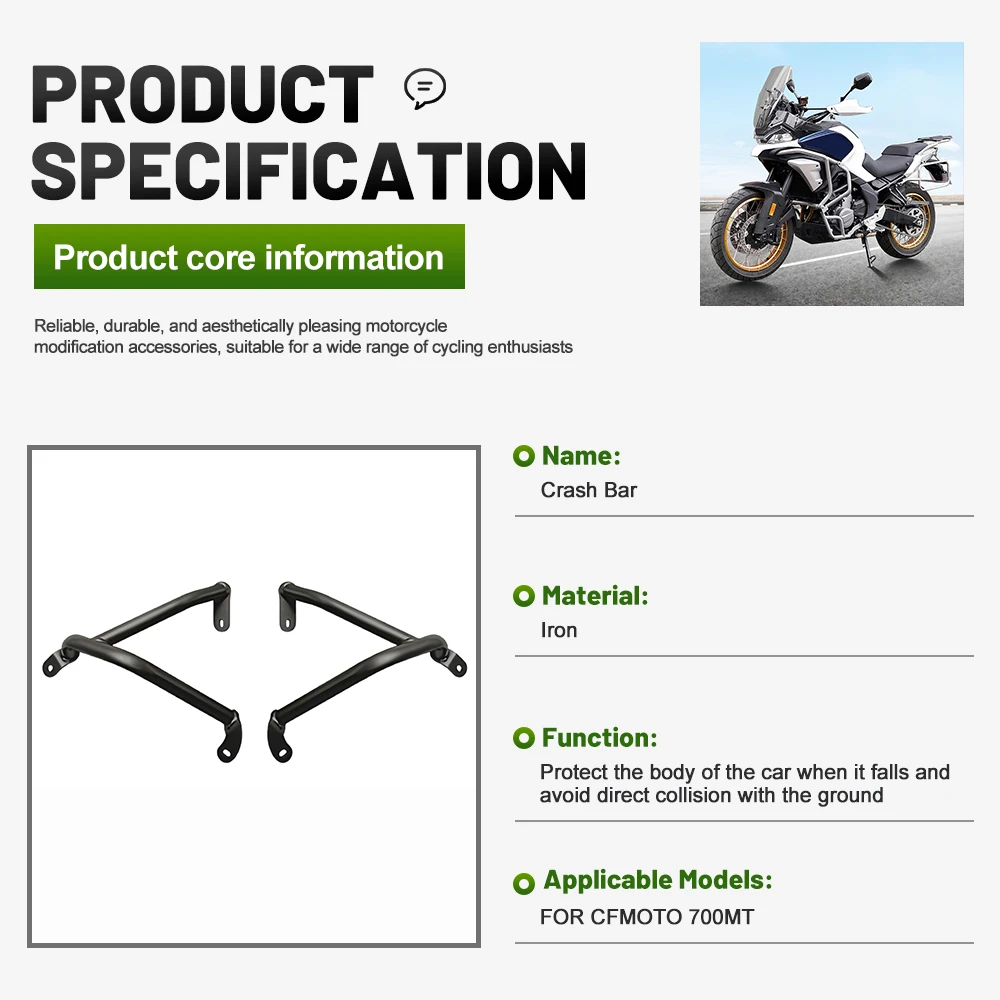 Suitable For Spring Breeze 700MT Motorcycle Modification Bumper Crash Bar Protector Middle Lower Body Anti Drop Bar Accessories