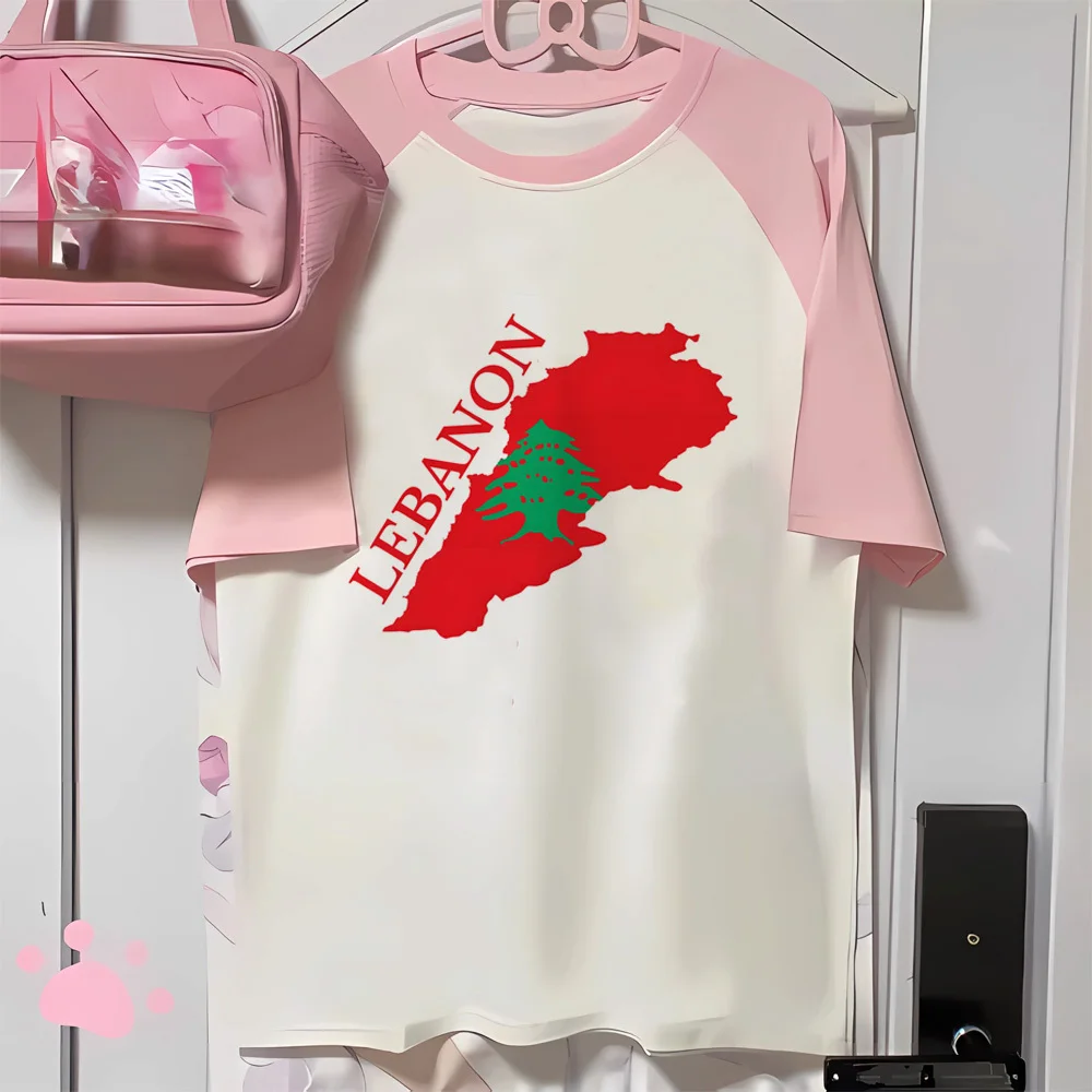 Lebanon tshirt female Graphic graphic Classic University top tees hip hop graphic 2000s anime korean clothes University