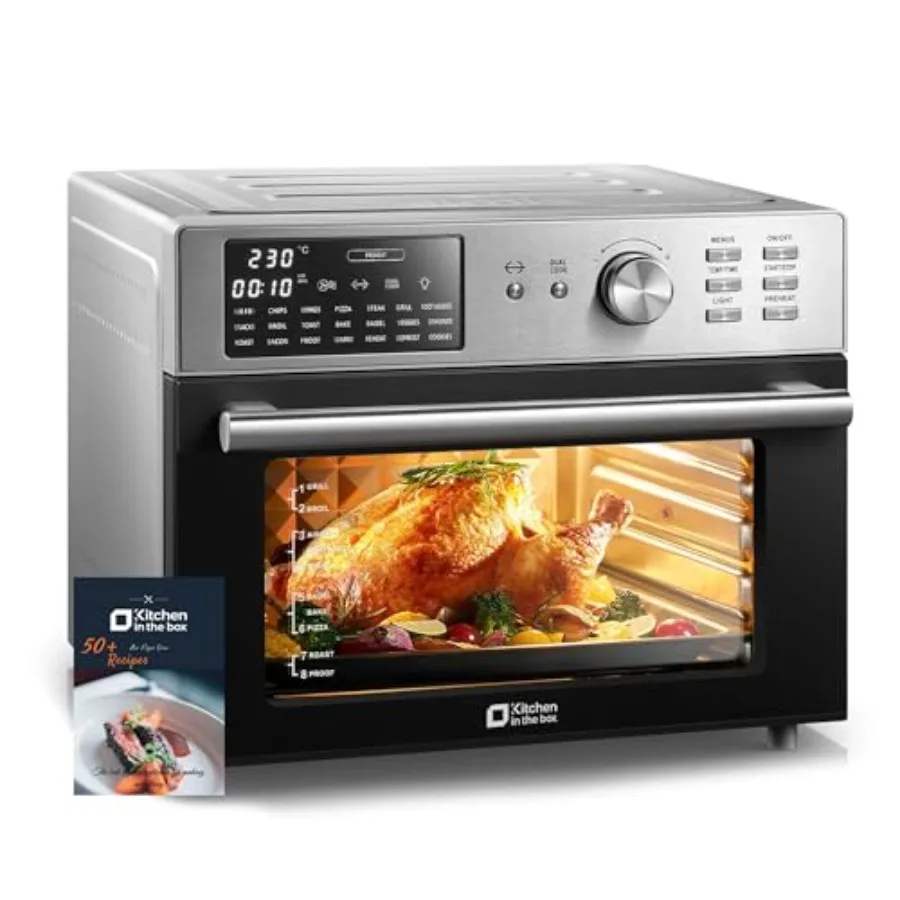 

32QT Extra Large Air Fryer Toaster Oven Combo 21-in-1 Countertop Convection Toaster Oven with Rotisserie and Dehydrate 6 Access