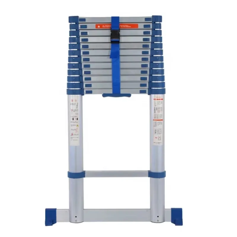 Deliladder Blue Industrial Aluminum Telescopic Folding Step Ladder