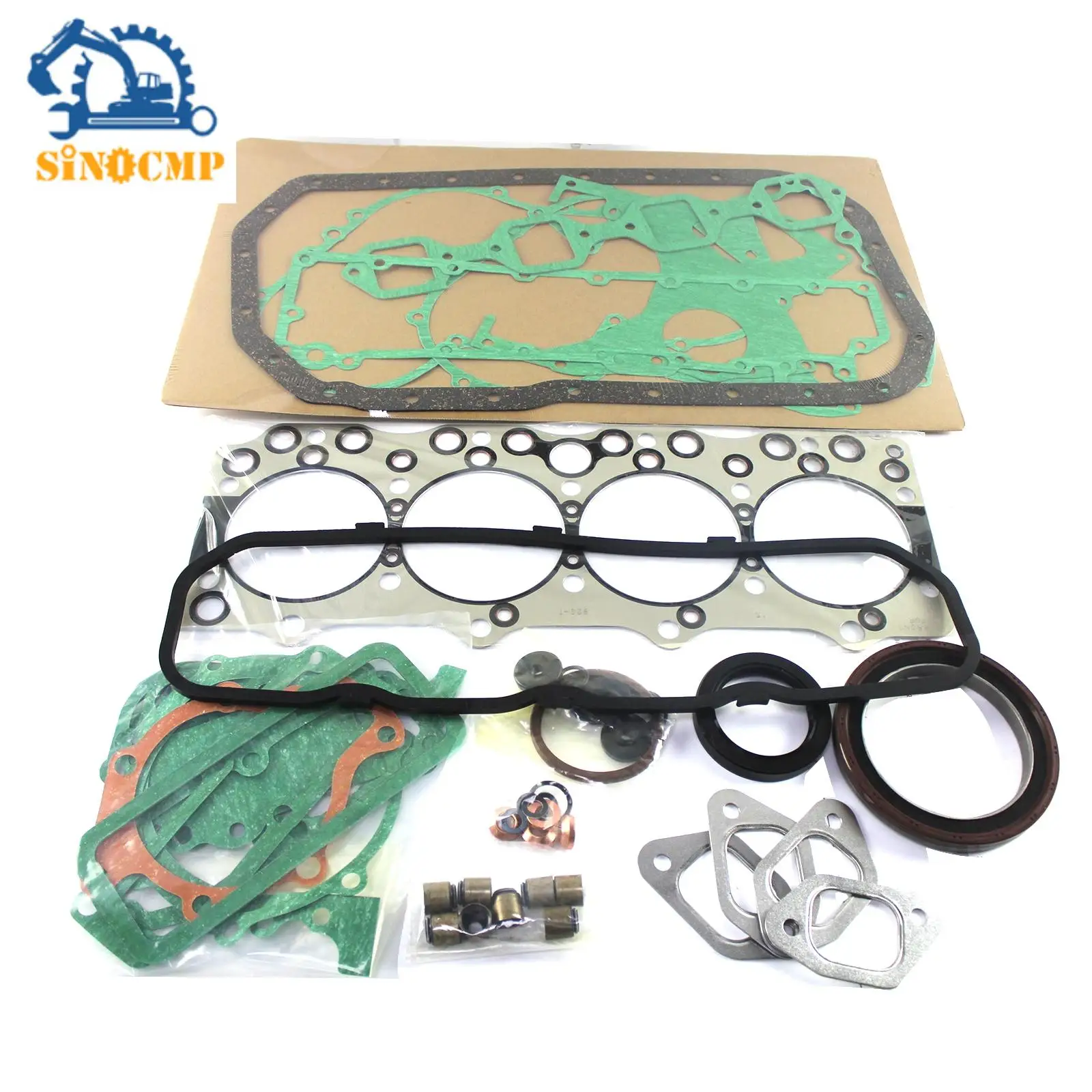 

1Set Full Gasket Kit for Isuzu Hitachi Kobelco JCB Link-belt Excavator Digger and Wheel Loader 4BG1 4BG1T Engine