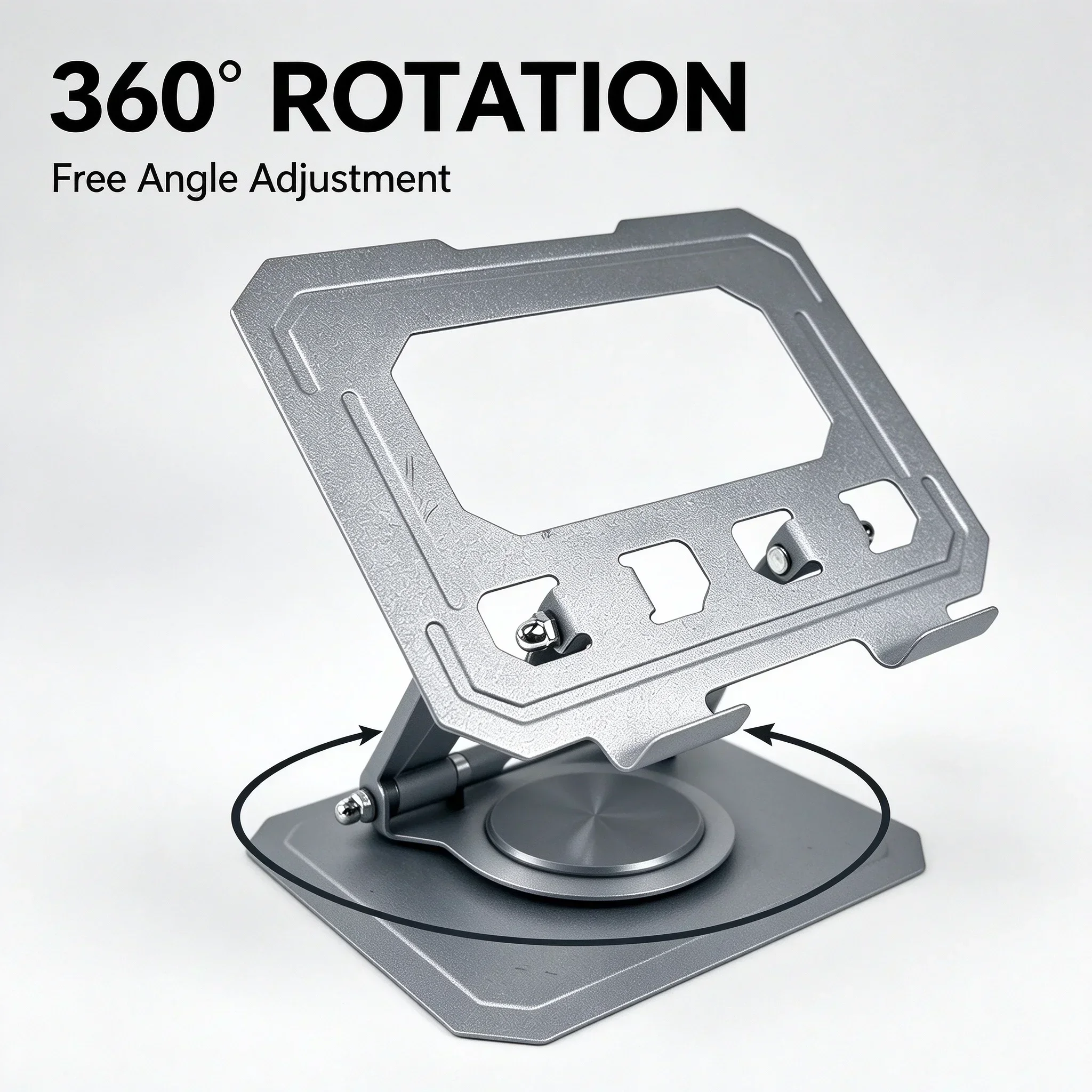 Adjustable Metal Tablet Stand Foldable 360° Rotating Phone Holder Height Extension Desktop Stand for iPad