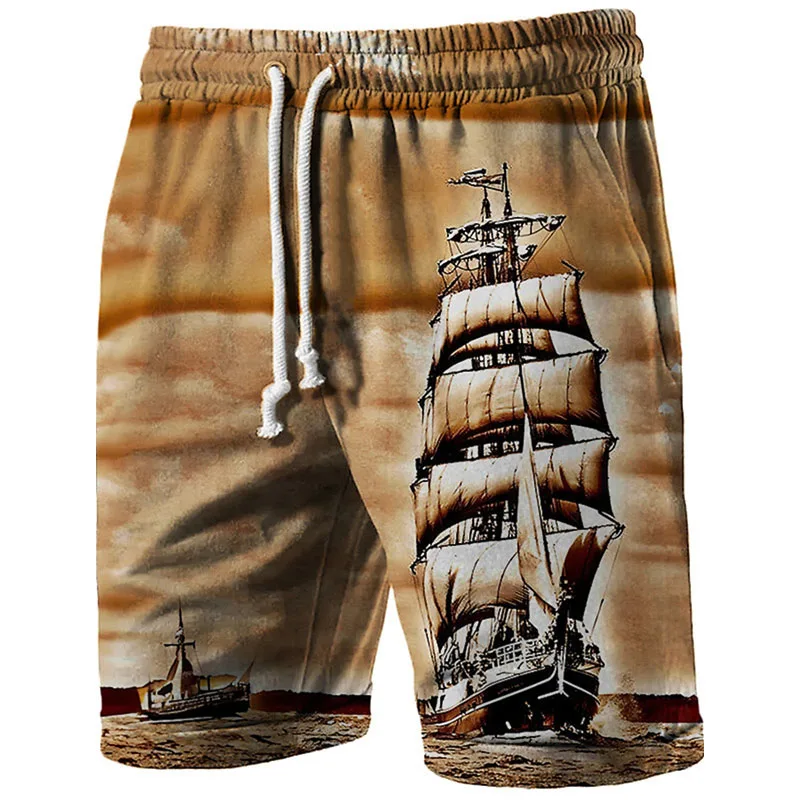 

Compass Sailboat 3D Print Beach Shorts Men Women Fashion Oversized Surfing Board Sport Pants Swimsuits Trunks Kid Clothing