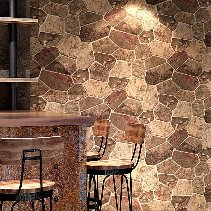 

Fugu 3d Brick Stone Stone Pattern Art Stone Wallpaper Bar Hair Salon Coffee Restaurant Industrial Wind Wallpaper