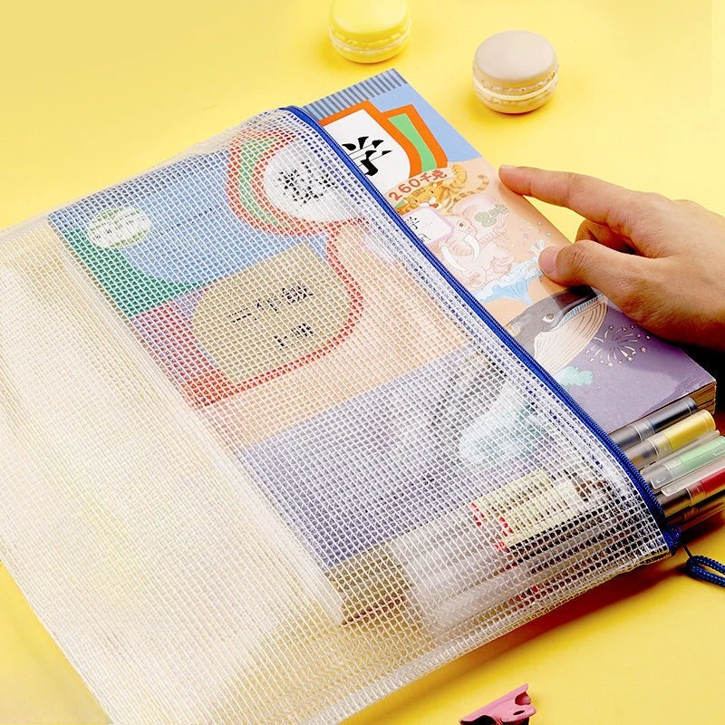 

5pcs Waterproof Zipper Folders File Bag Transparent Zipper Large-capacity A4 Document Bag Storage Bags School Office Supplies