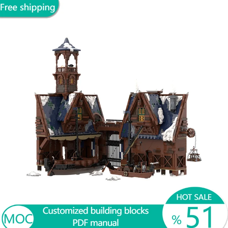 4330 STUKS Urban Part 1/8 De Tolpoort MOC Aanpasbare Modulaire Bouwblokken Kinderen Populaire Eenvoudige Technologie DIY Vakantie Speelgoed Cadeaus