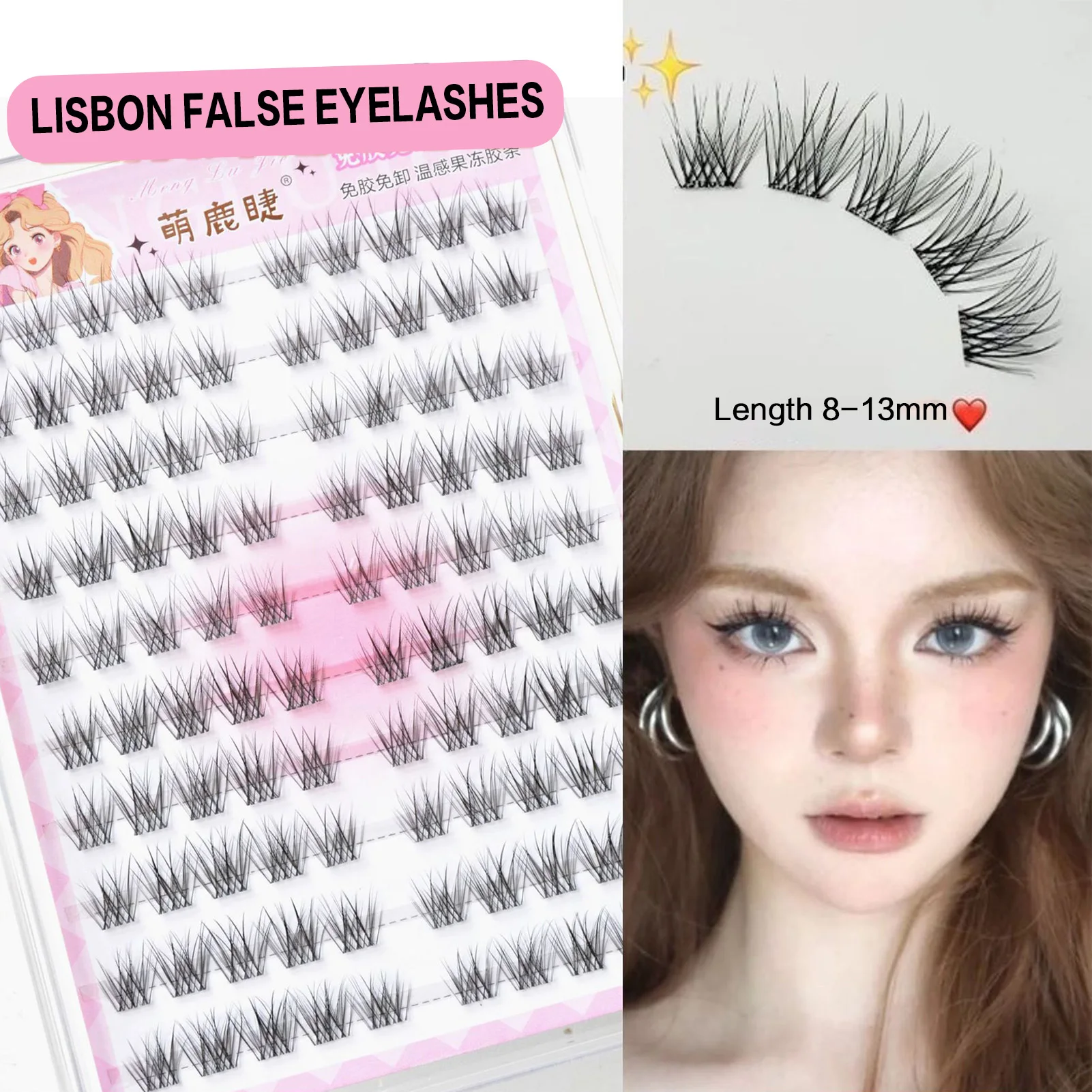 رموش صناعية على طراز الطفل تمديد رموش ناعمة منحنية مجزأة طبيعية لصالونات المكياج اليومي ذاتية الصنع