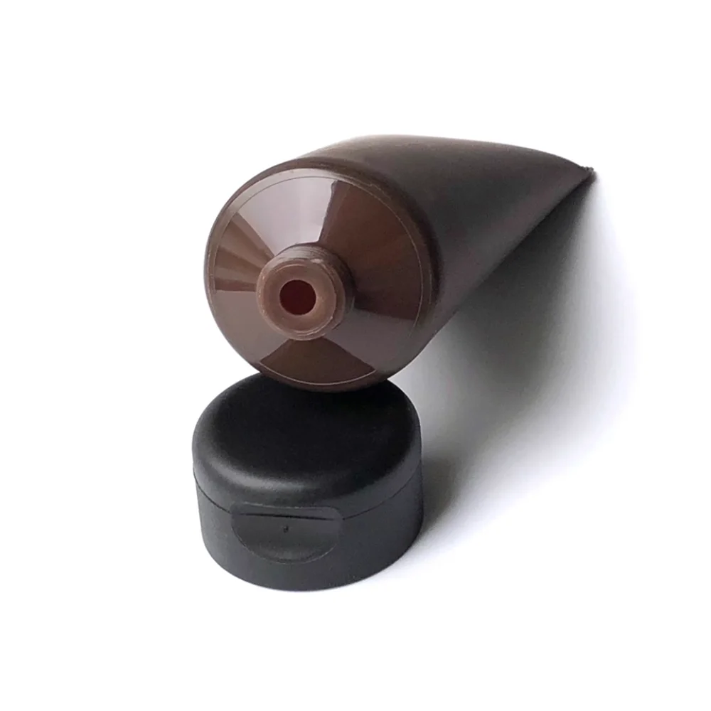 Botella exprimible marrón mate de 100ml y 100g, tubo suave de plástico esmerilado, crema cosmética, loción para el cuidado de la piel, contenedor rellenable